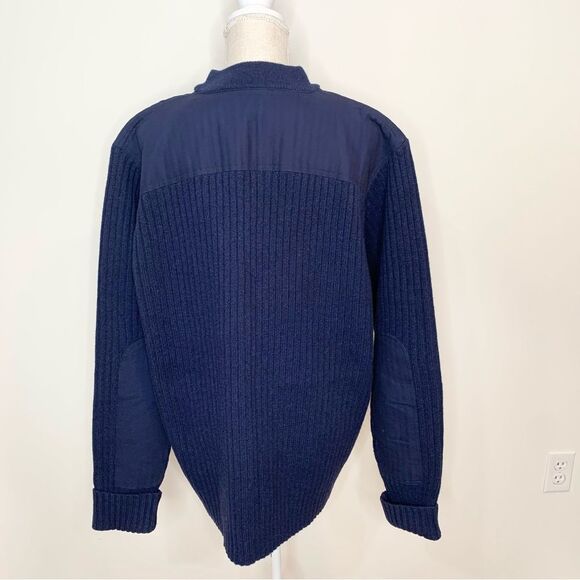 L.L. Bean Commando Sweater Merino Wool Lambs Wool Henley Navy XL EUC - Picture 7 of 13